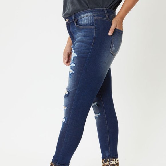 NEW! KanCan USA Leopard Detail Jeans 1X, 2X & 3X - Picture 9 of 12